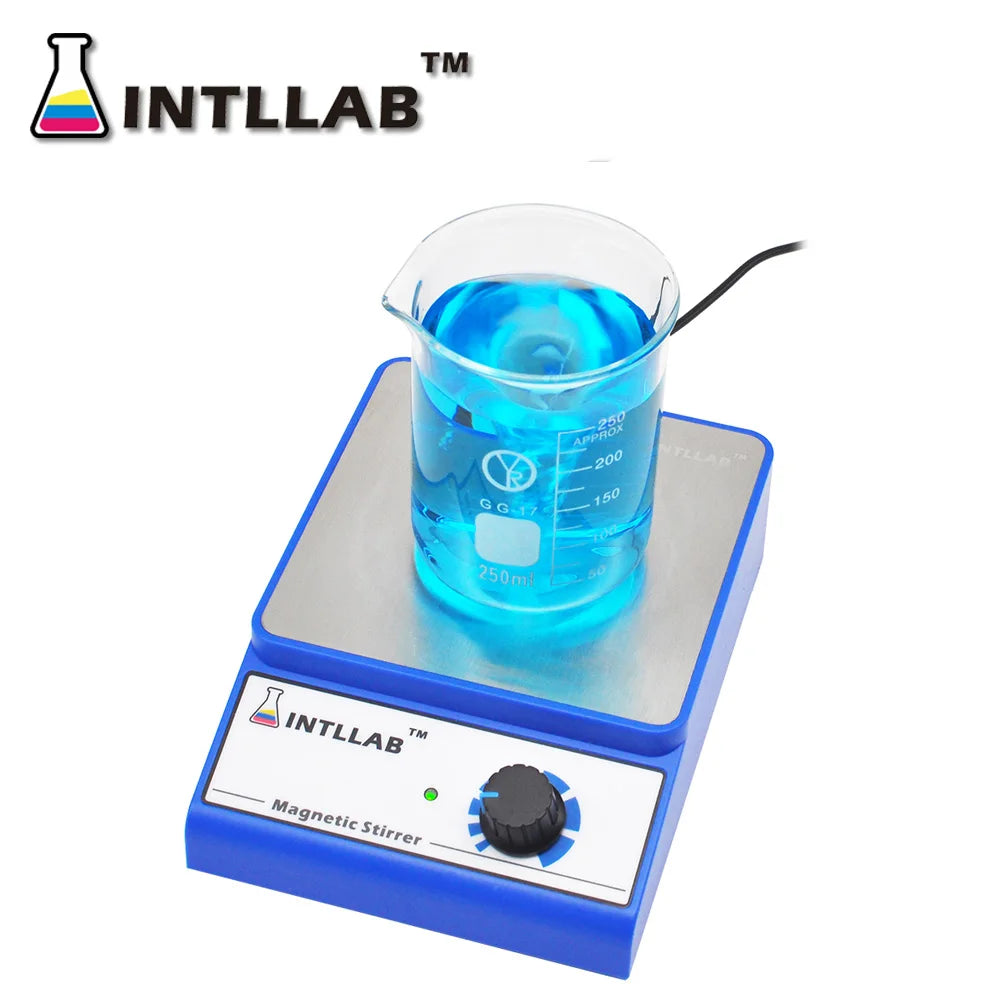 INTLLAB Magnetic Stirrer Mixer with Stir Bar 3000 rpm 3000ml Max Capacity - Anti-Slip Base Chemical-Resistant for Lab Samples