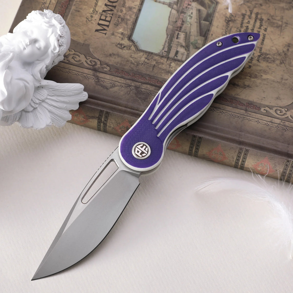 Petrified Fish Folding Knife PFE06 14C28N Steel Blade Knife G10 Handle Multi-tool Outdoor Fish Camping Survival EDC Pocketknives