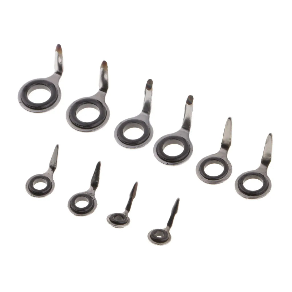 10pcs Mixed Size Fishing Lure Rod Guide Ring Eyes Rod Repair Kit Rod Building Tools Fishing Accessories Tackles