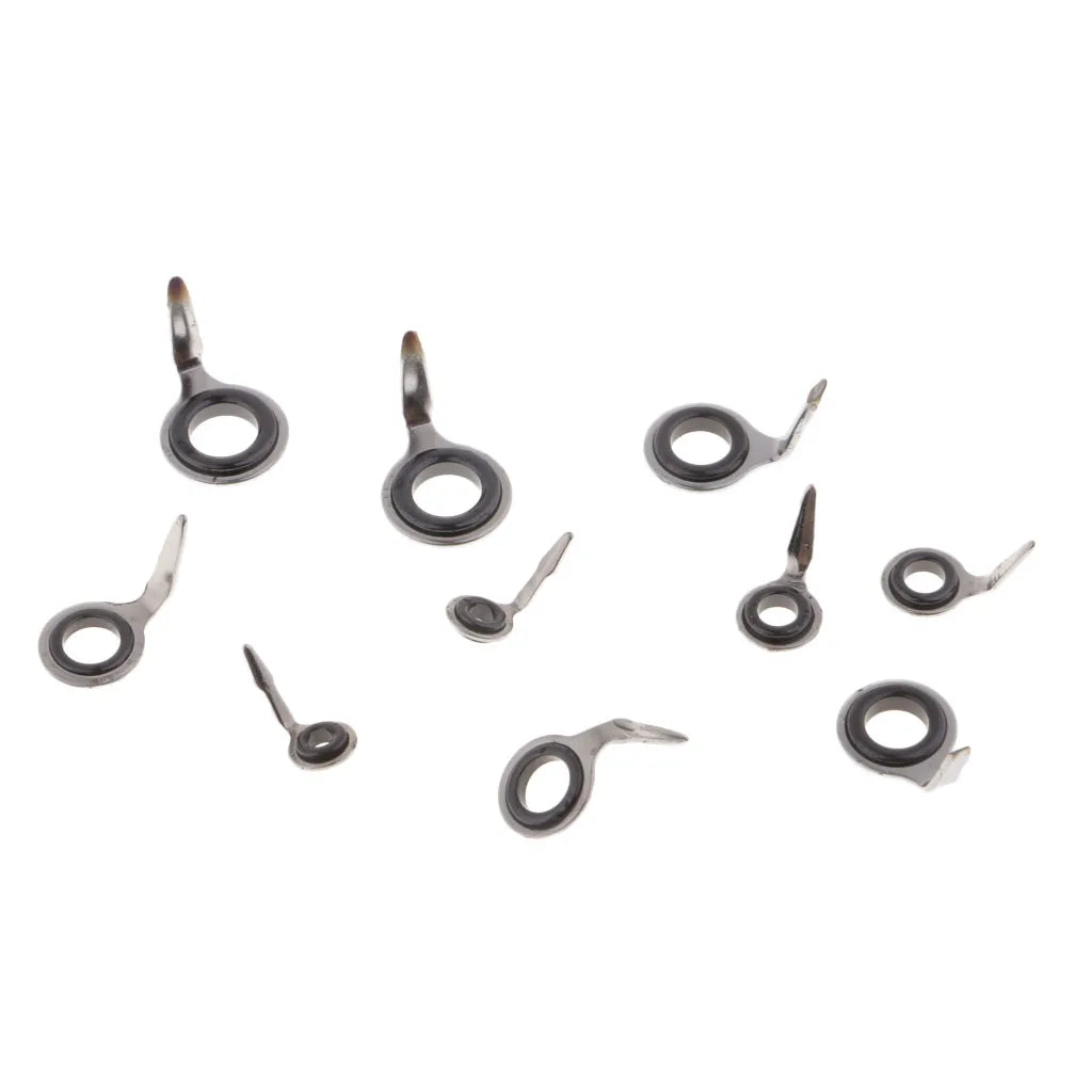 10pcs Mixed Size Fishing Lure Rod Guide Ring Eyes Rod Repair Kit Rod Building Tools Fishing Accessories Tackles