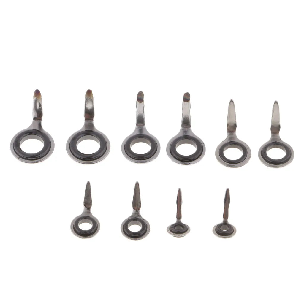 10pcs Mixed Size Fishing Lure Rod Guide Ring Eyes Rod Repair Kit Rod Building Tools Fishing Accessories Tackles