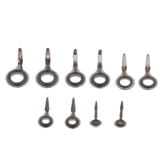 10pcs Mixed Size Fishing Lure Rod Guide Ring Eyes Rod Repair Kit Rod Building Tools Fishing Accessories Tackles