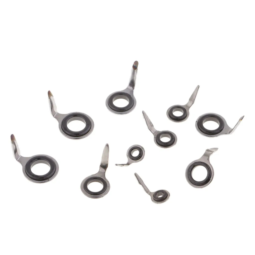 10pcs Mixed Size Fishing Lure Rod Guide Ring Eyes Rod Repair Kit Rod Building Tools Fishing Accessories Tackles