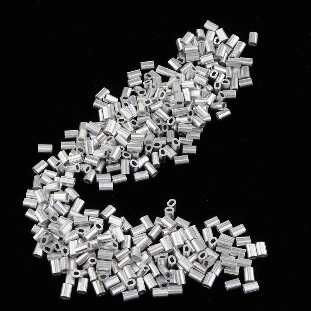 1000Pcs Fishing Aluminium Crimp Sleeves 0.8mm 1mm 1.2mm 1.5mm for Option