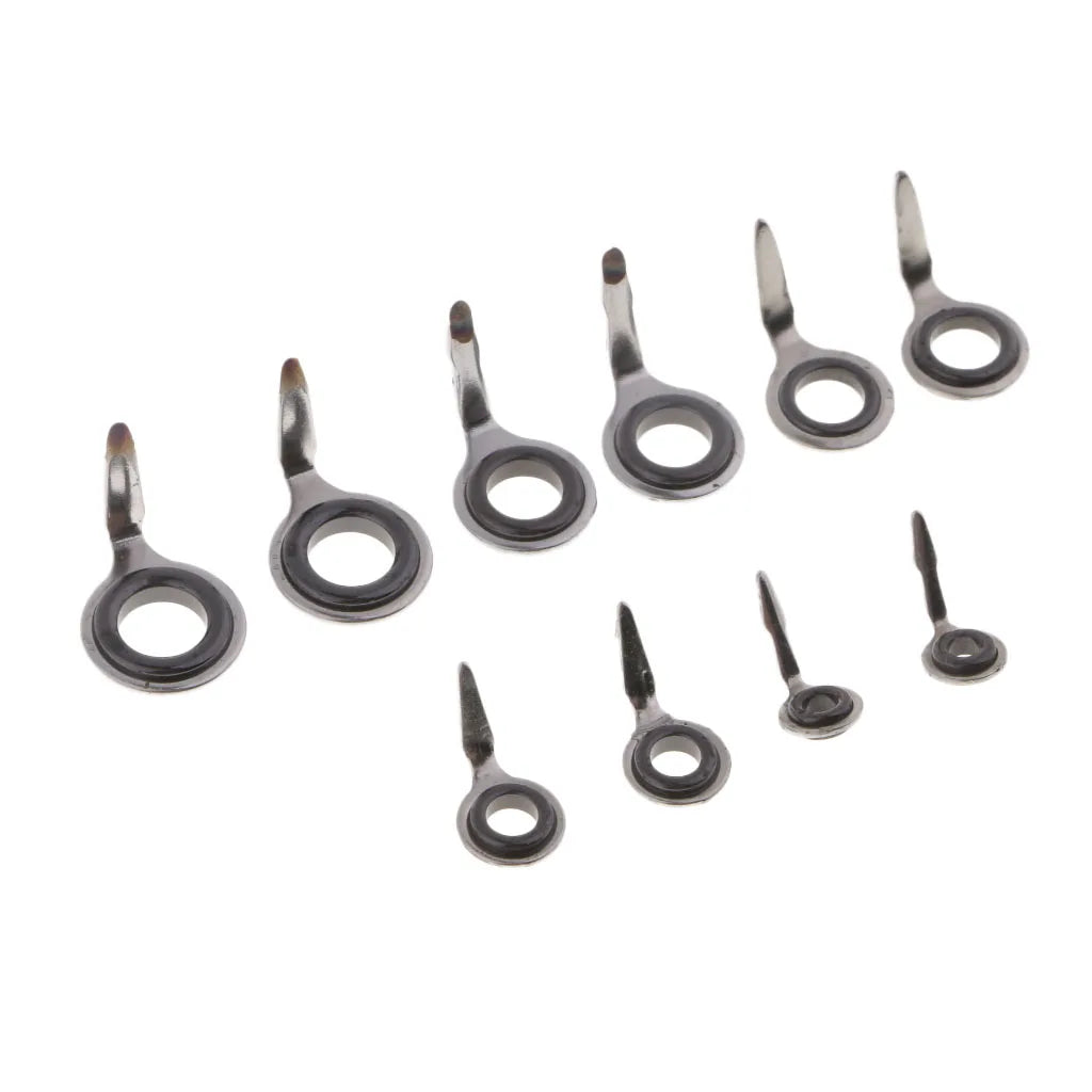 10pcs Mixed Size Fishing Lure Rod Guide Ring Eyes Rod Repair Kit Rod Building Tools Fishing Accessories Tackles