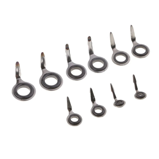 10pcs Mixed Size Fishing Lure Rod Guide Ring Eyes Rod Repair Kit Rod Building Tools Fishing Accessories Tackles