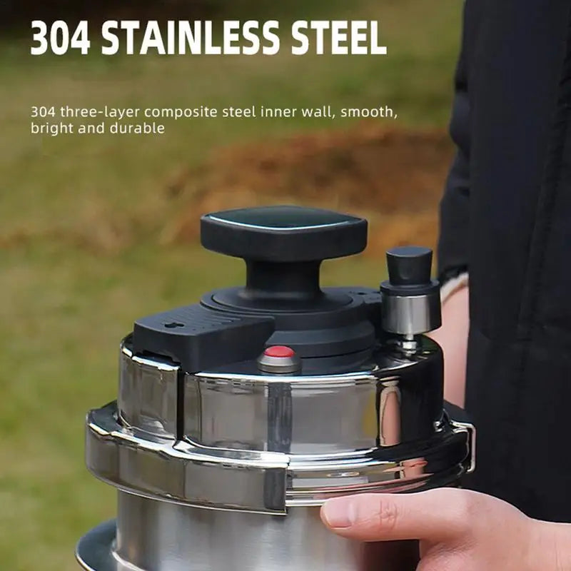 1.2L Pressure Cooking Pot Mini Pressure Cooker 304 Stainless Steel Portable Rice Cooker Outdoor Camping Pressure Cooker Cookware