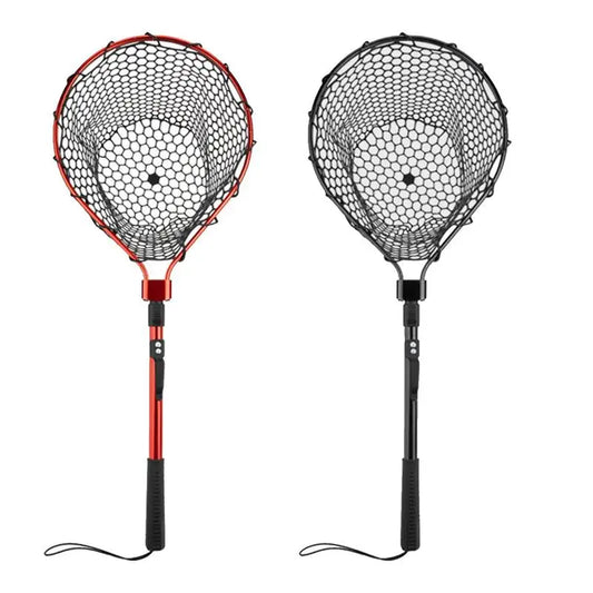 Telescoping Fishing Landing Net Folding Fishing Net With Handle Portable Silicone Mesh Fish Hand Net Fishing Gear Accessorie
