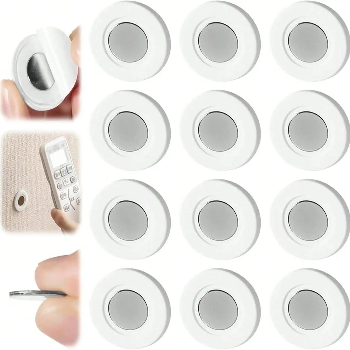10 Pcs Magnetic Invisible Suction Cup Remote Control Holder Set, Suitable For Various Household Appliances, Plug Storage, Traceless Nail-Free Wall Decoration, Easy-To-Install Practical Hooks, Cable Management, And Equipment R