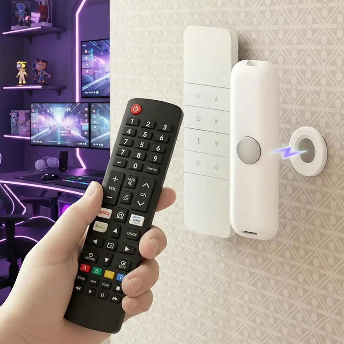10 Pcs Magnetic Invisible Suction Cup Remote Control Holder Set, Suitable For Various Household Appliances, Plug Storage, Traceless Nail-Free Wall Decoration, Easy-To-Install Practical Hooks, Cable Management, And Equipment R
