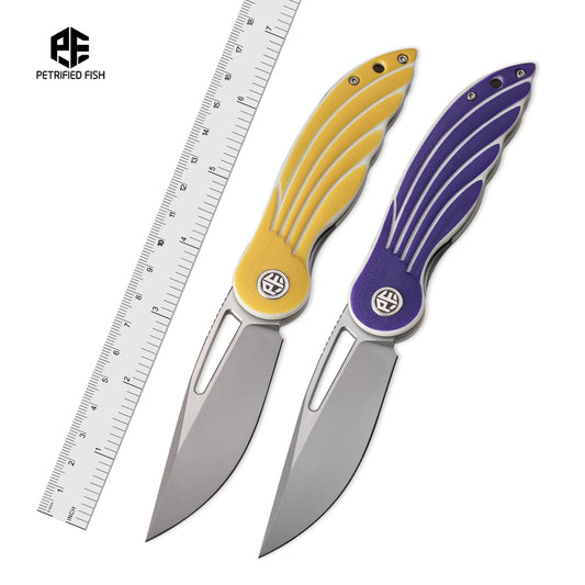 Petrified Fish Folding Knife PFE06 14C28N Steel Blade Knife G10 Handle Multi-tool Outdoor Fish Camping Survival EDC Pocketknives